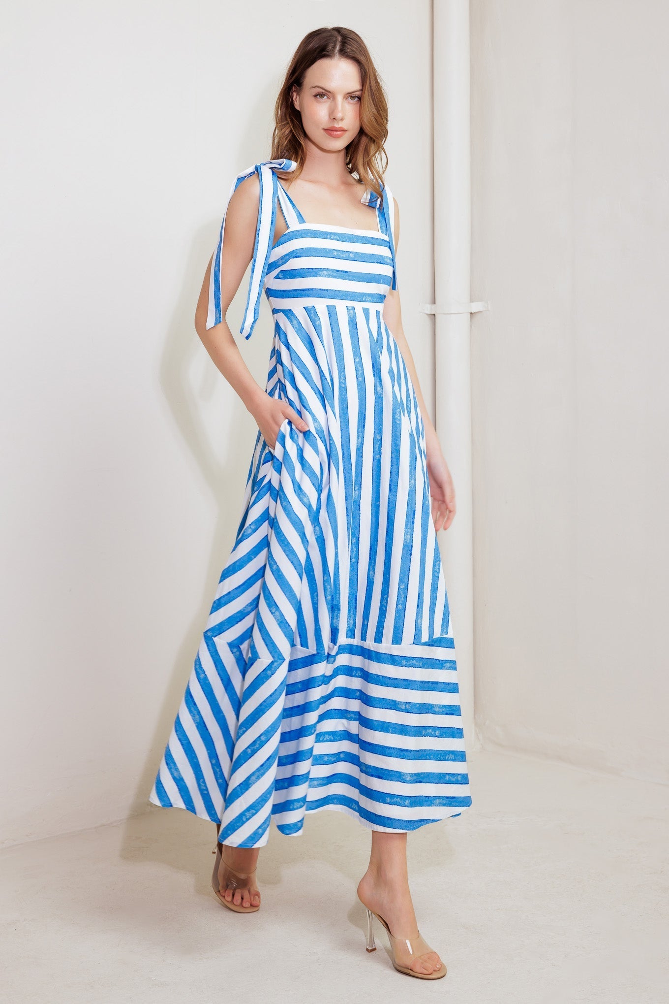 OCEAN BREEZE WOVEN MIDI DRESS Flying Tomato