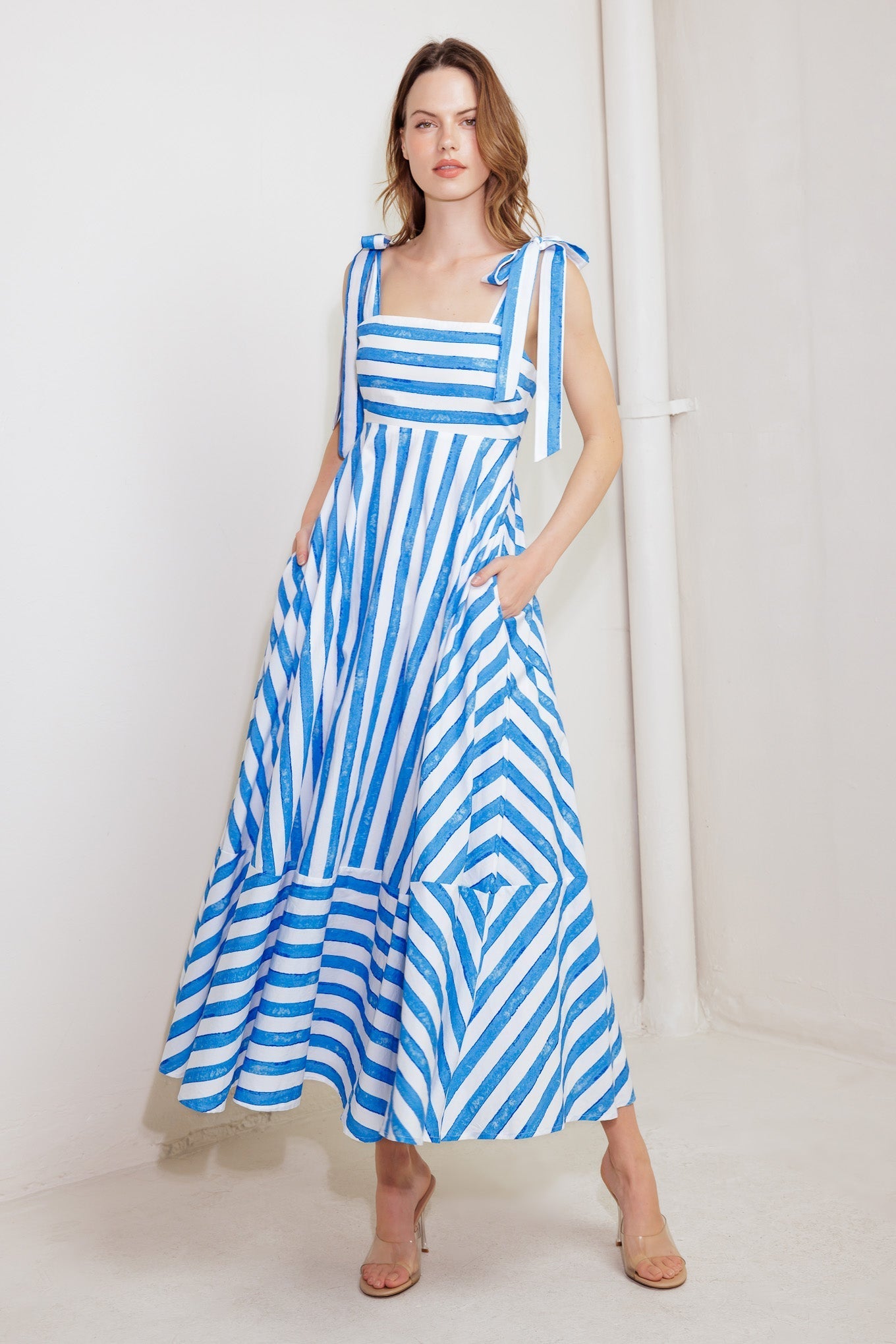 OCEAN BREEZE WOVEN MIDI DRESS Flying Tomato