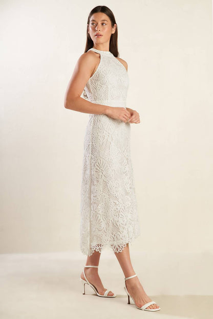 Catching Dreams Woven Lace Midi Dress for Elegant Style