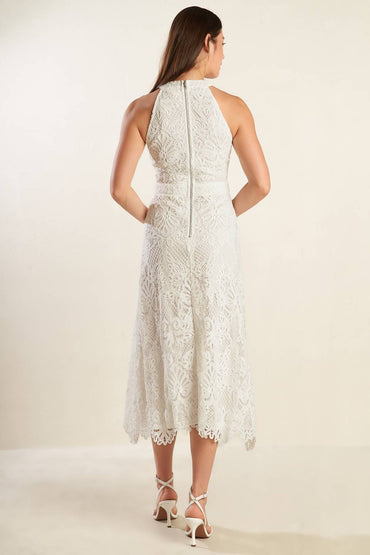 Catching Dreams Woven Lace Midi Dress for Elegant Style