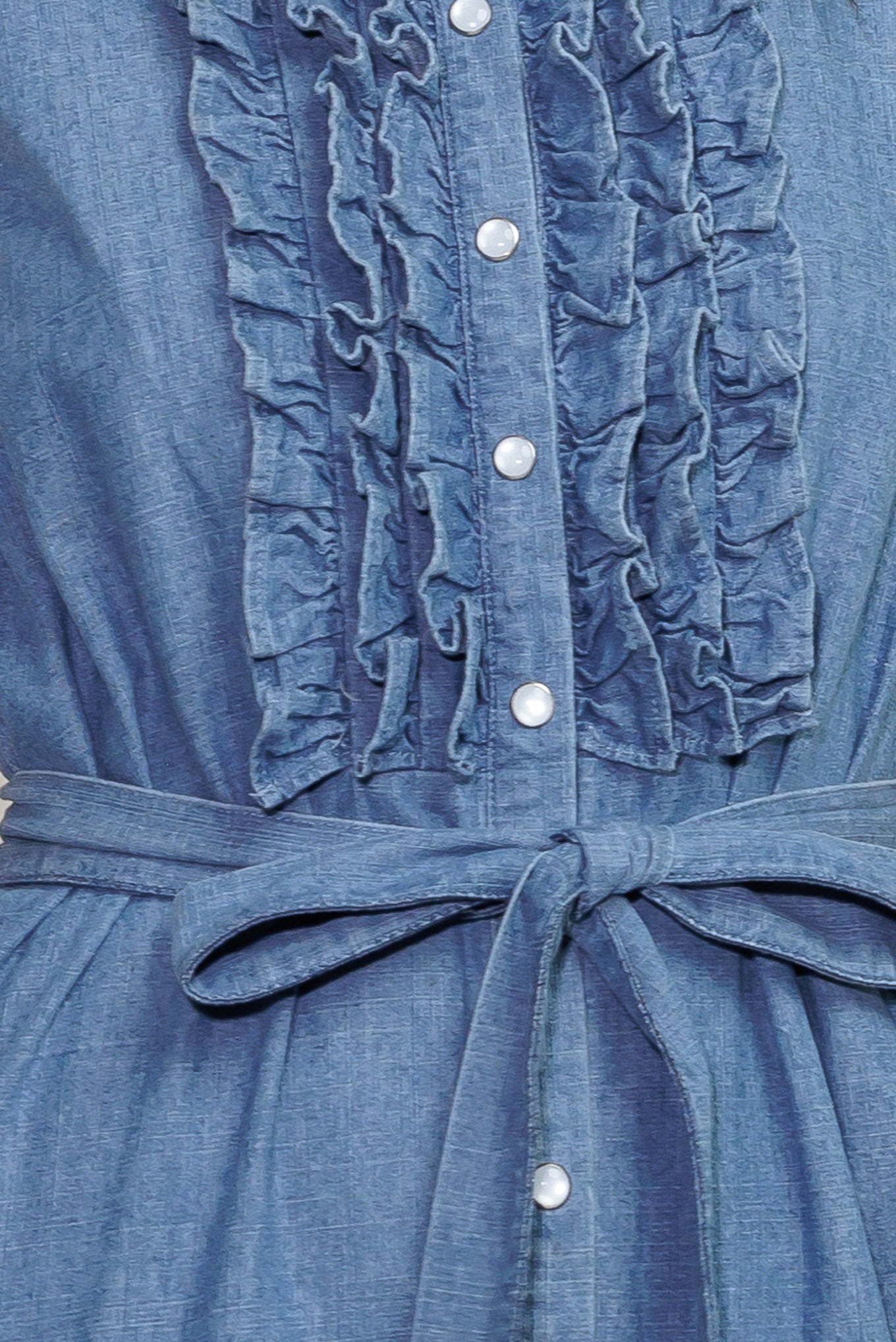 PETALS FALLING SLOWLY DENIM MIDI DRESS Flying Tomato