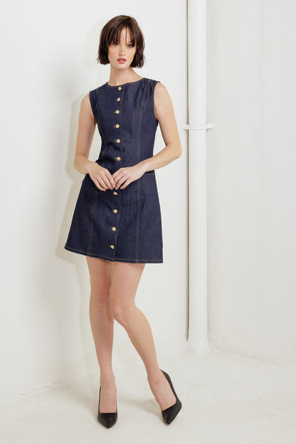 INDIGO AVENUE DENIM MINI DRESS