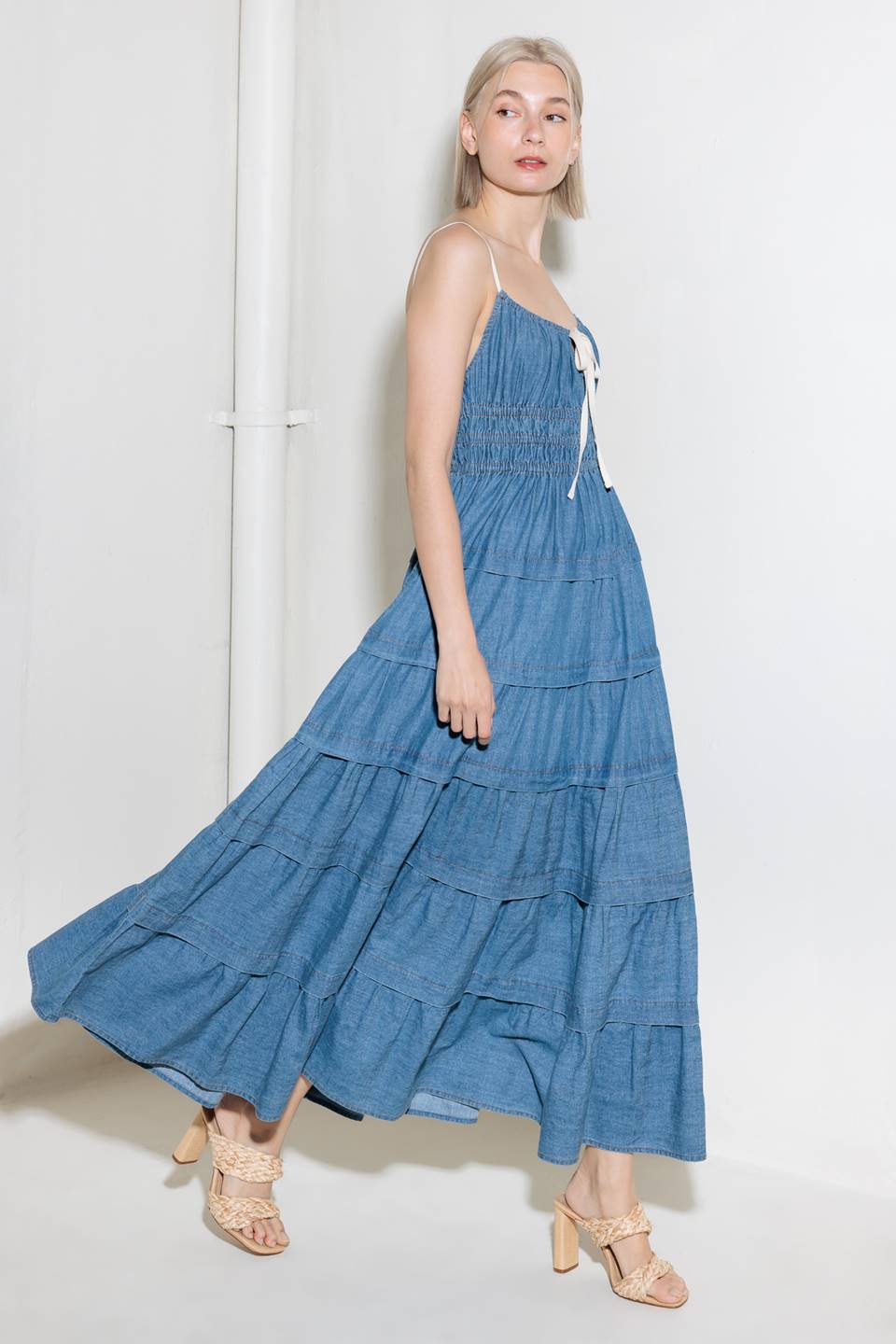 ETERNAL DESIRE DENIM MIDI DRESS Flying Tomato