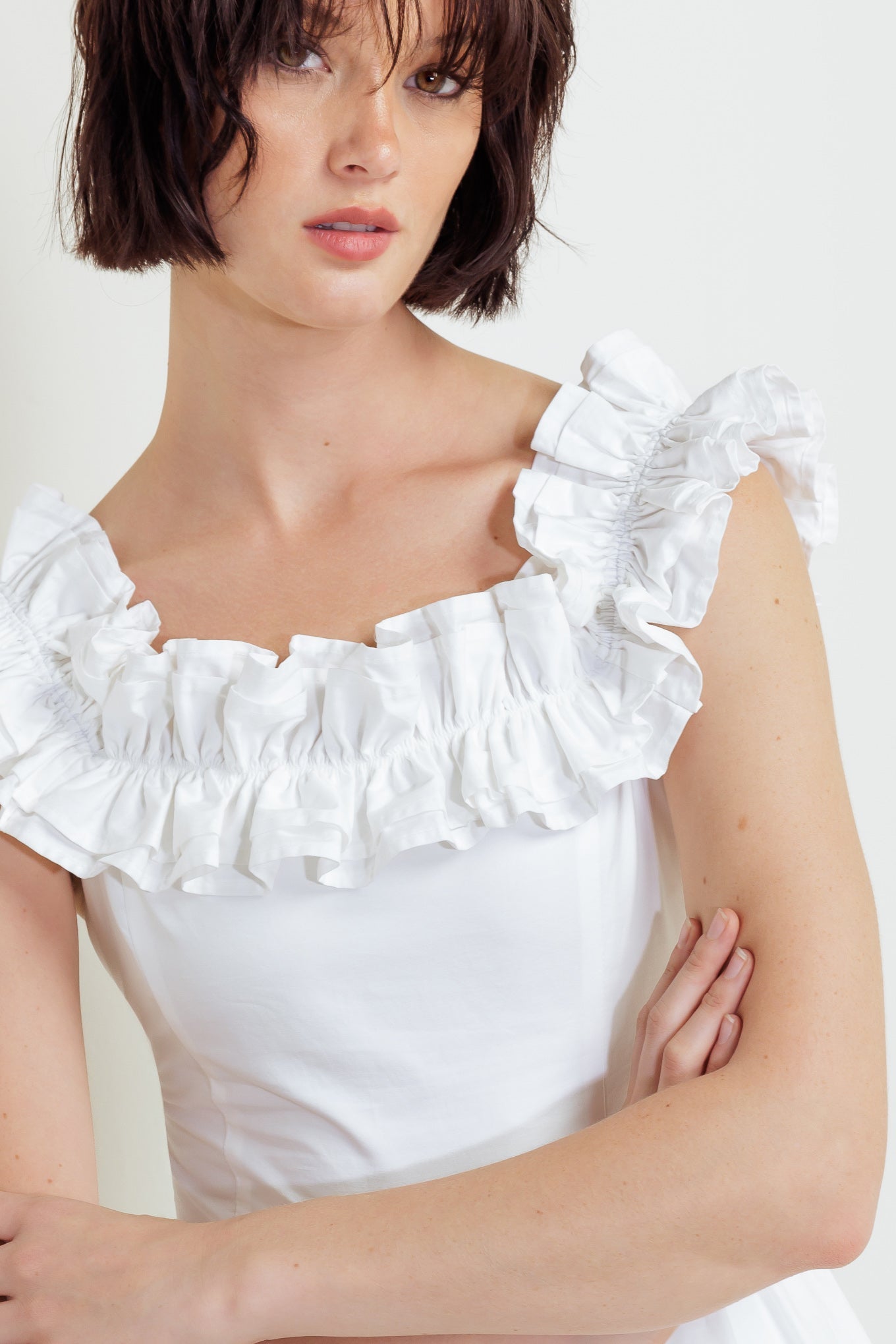 SWEETHEART TIERED ROMANCE WOVEN MIDI DRESS Flying Tomato