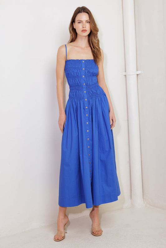 MOONLIGHT ON MY WOVEN MIDI DRESS Flying Tomato