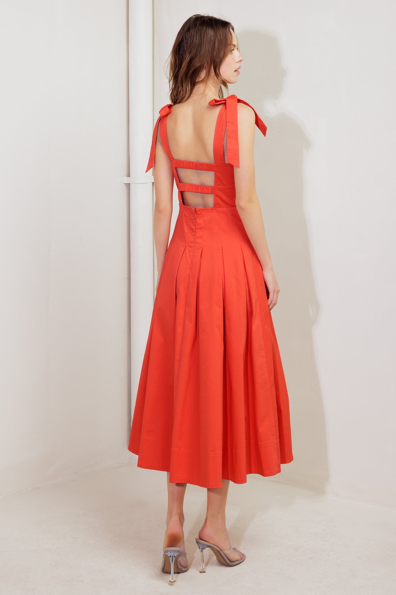 GENTLE SHADE WOVEN MIDI DRESS Flying Tomato