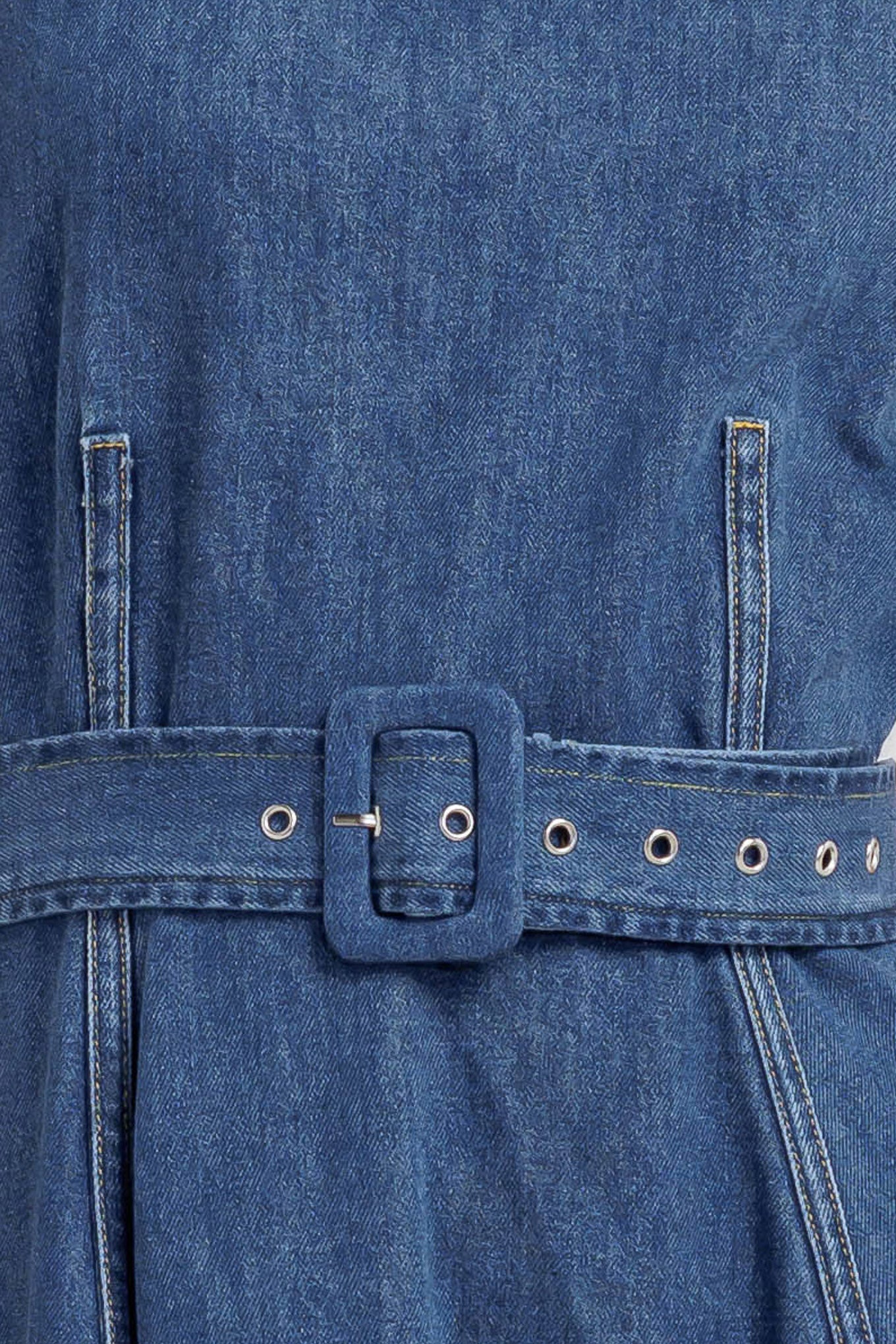 POET’S MUSE DENIM WOVEN MIDI DRESS Flying Tomato