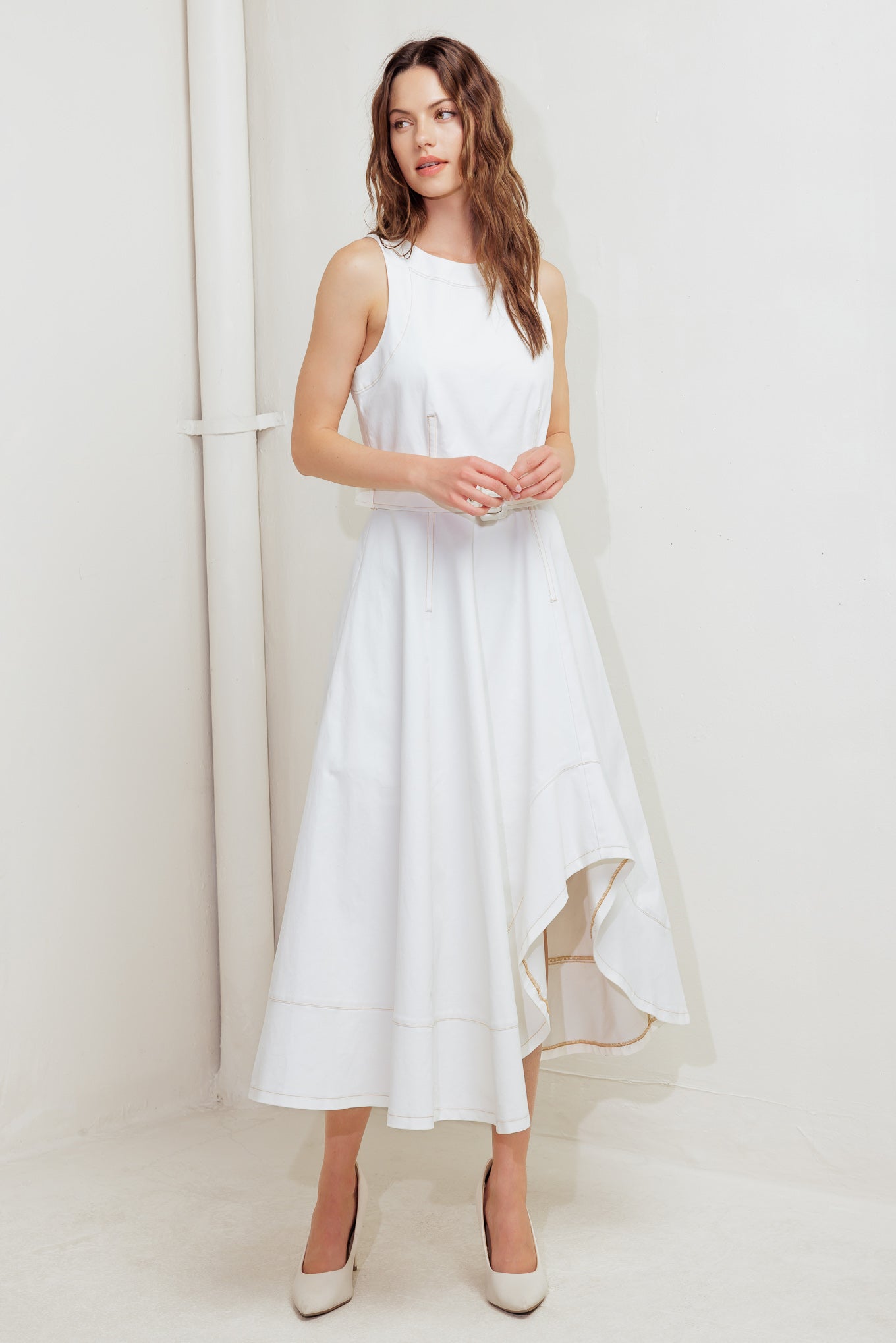POET’S MUSE WOVEN MIDI DRESS Flying Tomato