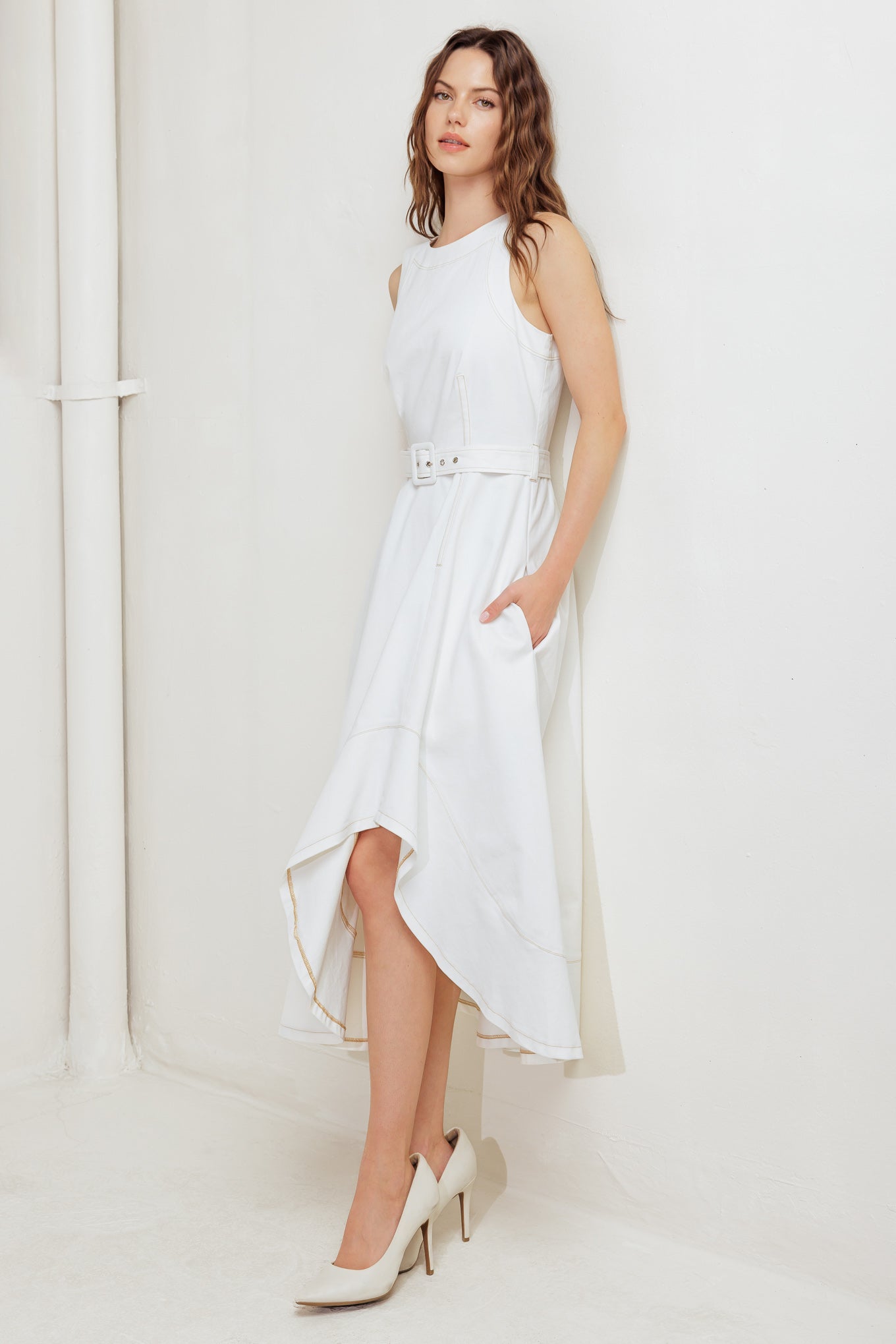 POET’S MUSE WOVEN MIDI DRESS Flying Tomato