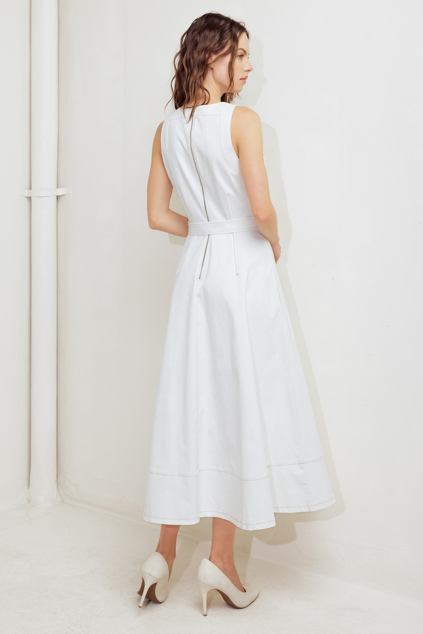 POET’S MUSE WOVEN MIDI DRESS Flying Tomato