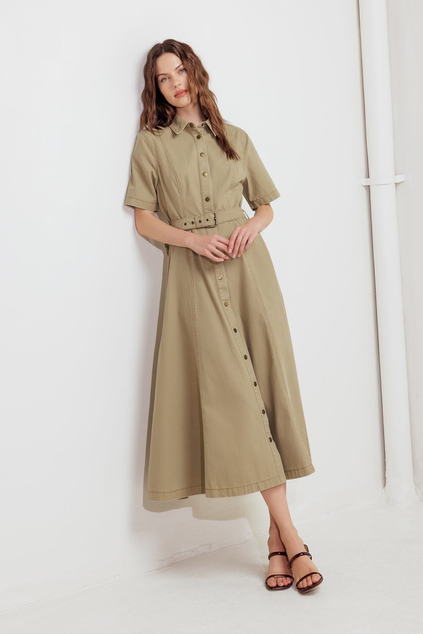 TERRACOTTA TRAIL WOVEN MIDI DRESS Flying Tomato