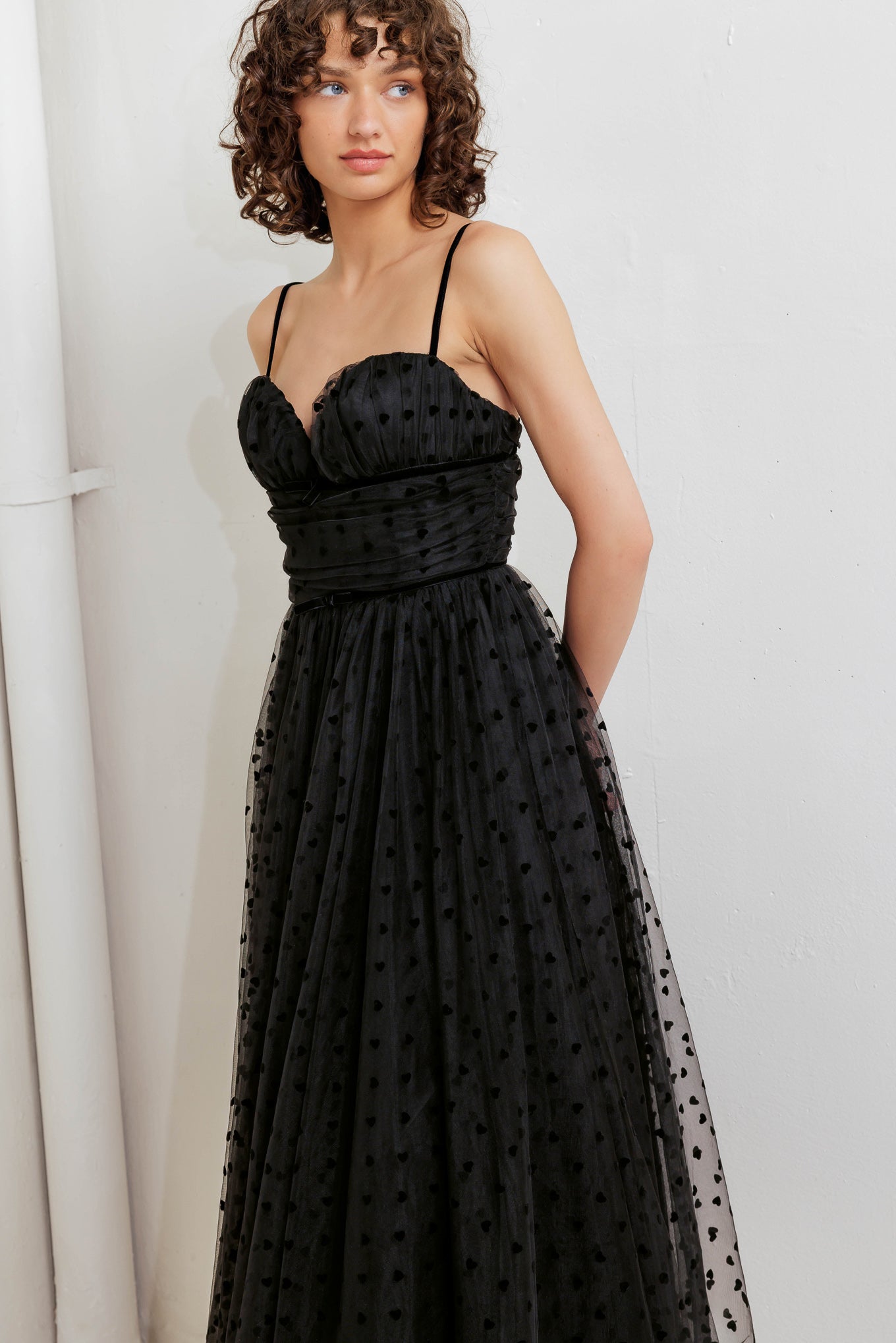 HEART DOT BALLET TULLE MIDI DRESS Flying Tomato