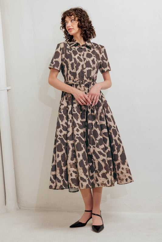 TAME GIRAFFE WOVEN MIDI DRESS Flying Tomato
