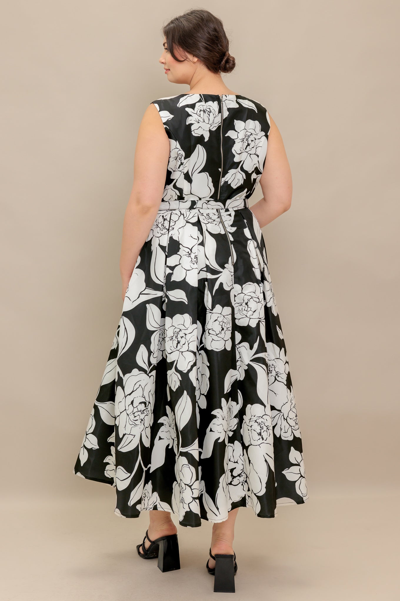SILENT HEART BLACK WOVEN MIDI DRESS Flying Tomato