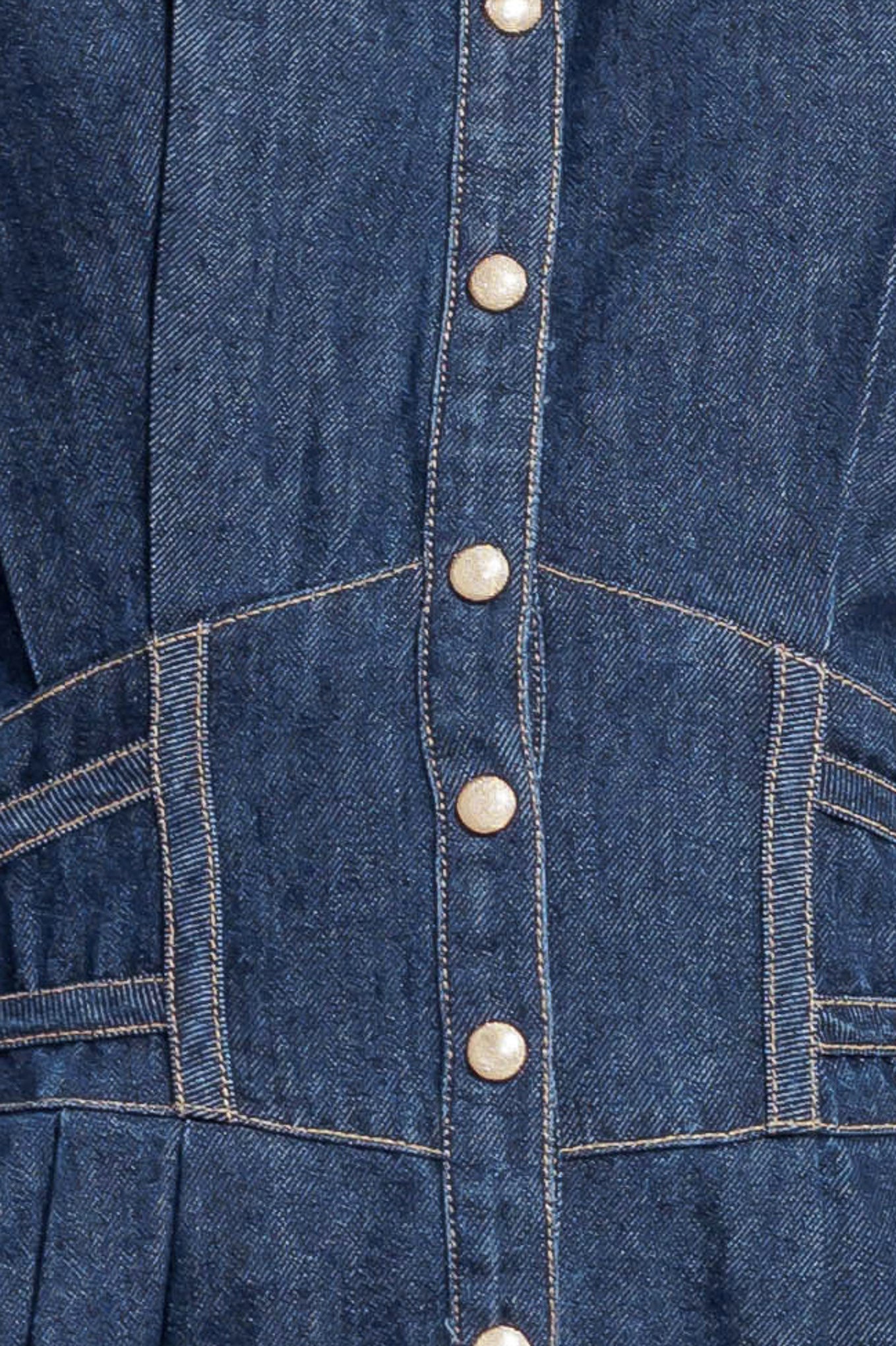 VINTAGE BLUES DENIM MIDI DRESS Flying Tomato