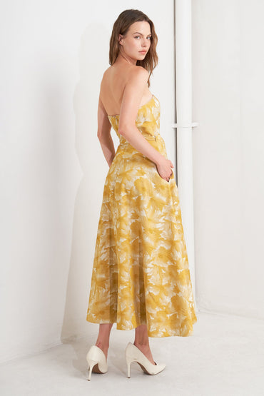 VERA BLOOM JACQUARD MIDI DRESS
