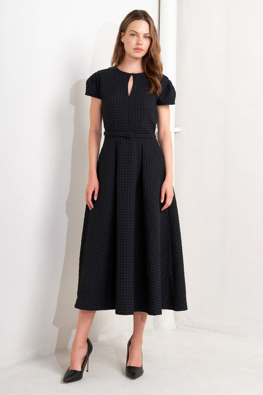 MOOD STUDY WOVEN MIDI DRESS Flying Tomato