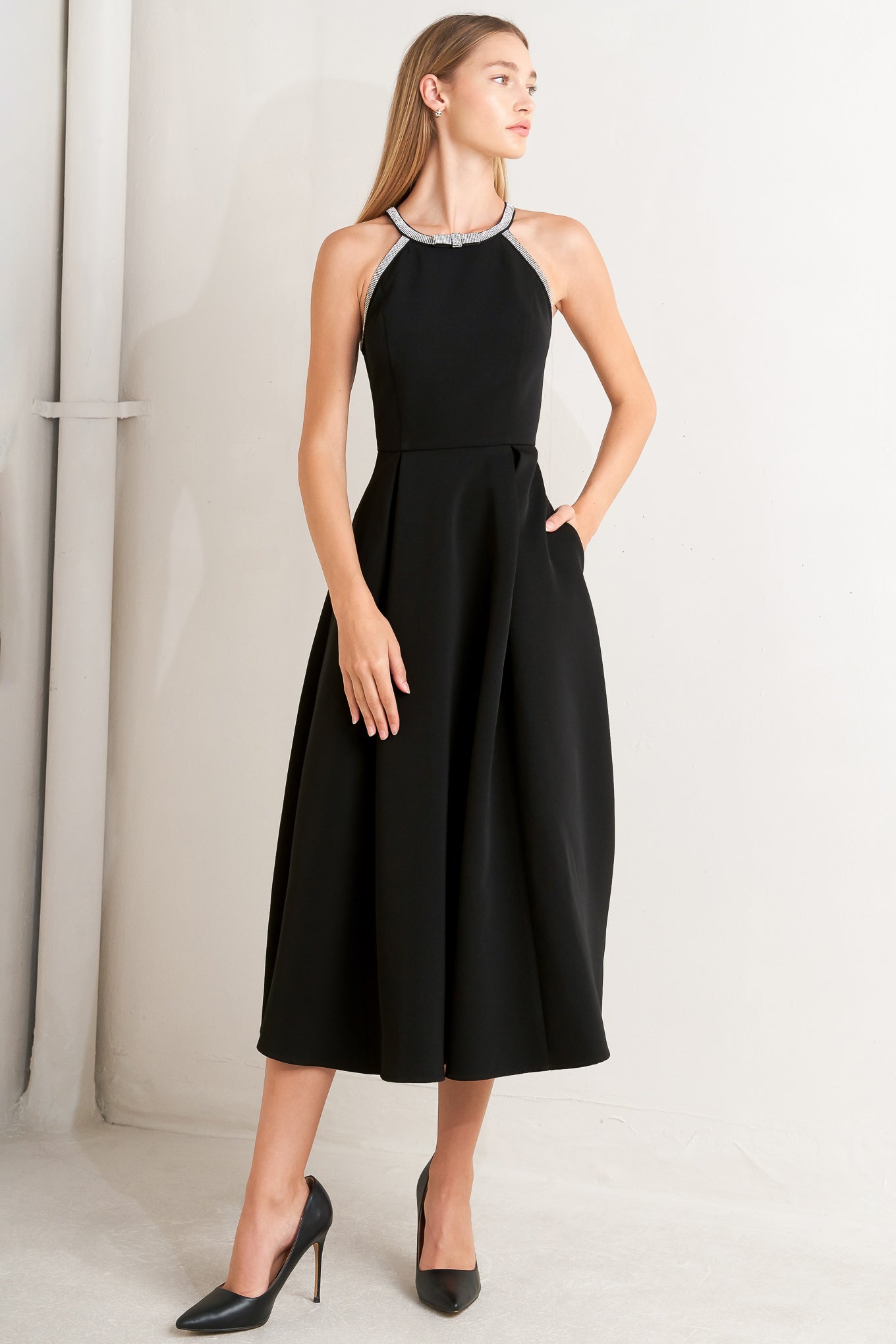 GALAXY CHARM WOVEN MIDI DRESS Flying Tomato