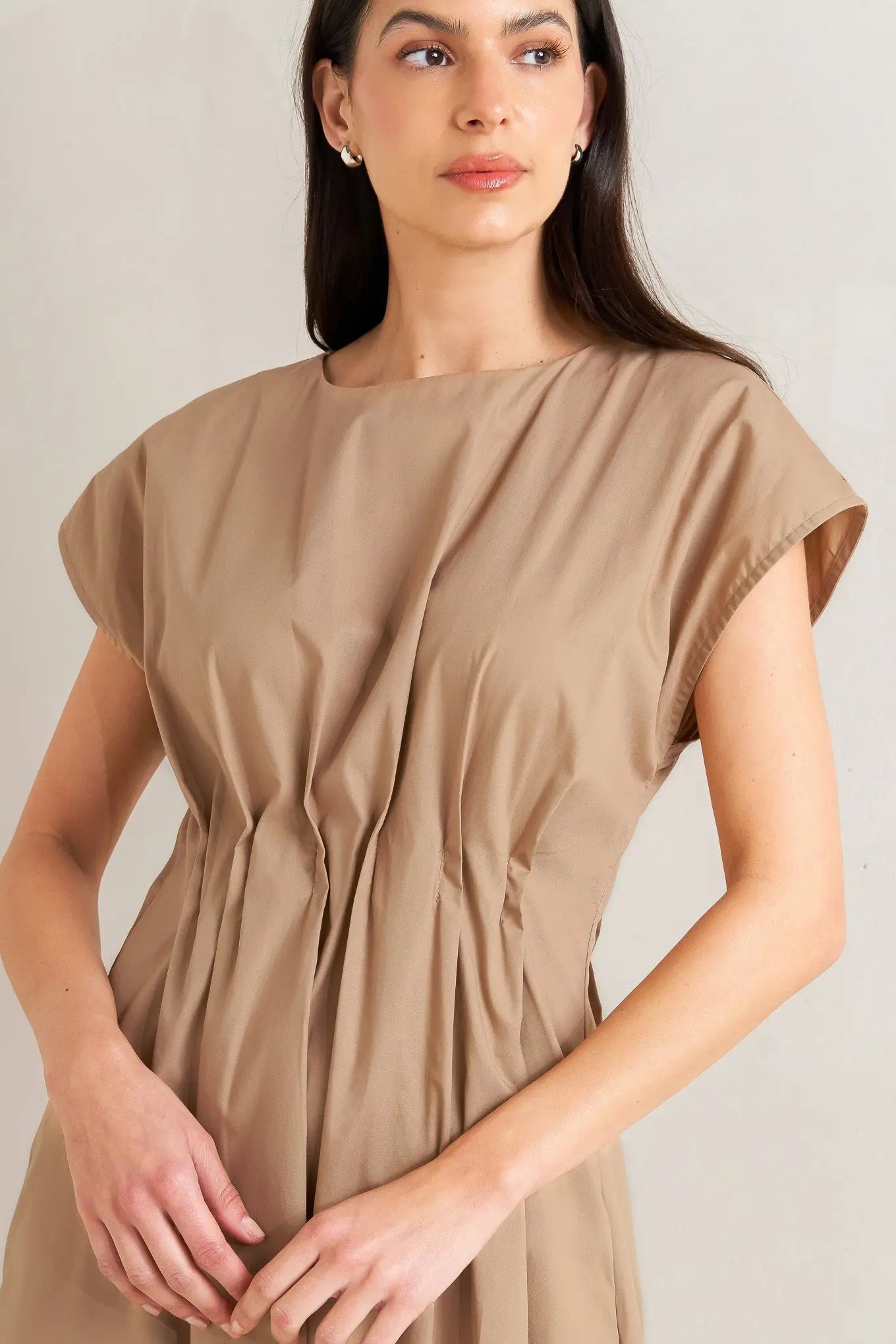 NOVA SAND WOVEN MIDI DRESS Flying Tomato