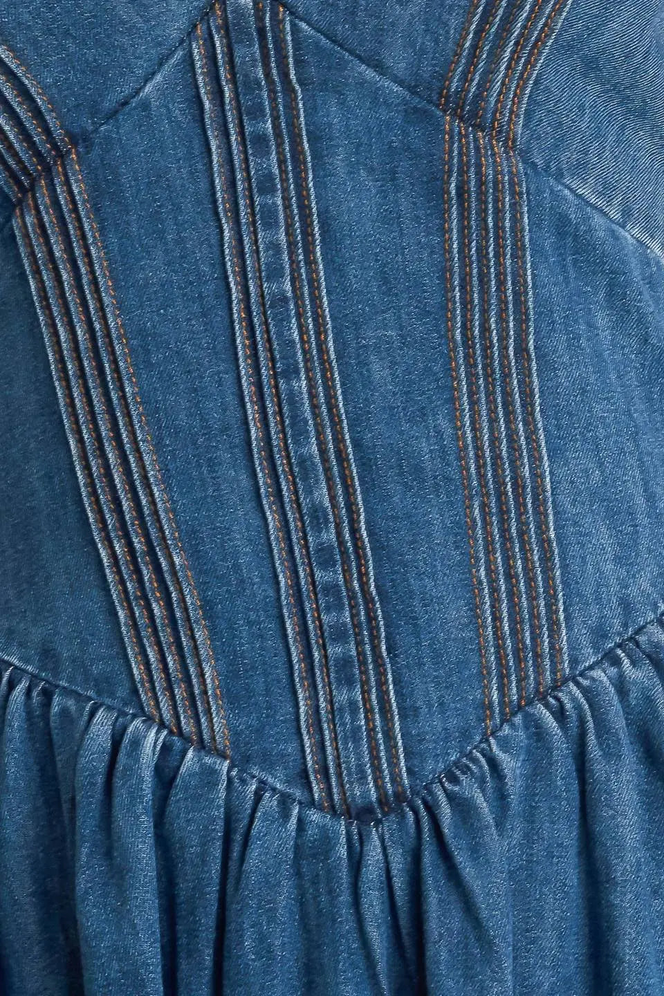 BLUE BALLET DENIM MIDI DRESS Flying Tomato