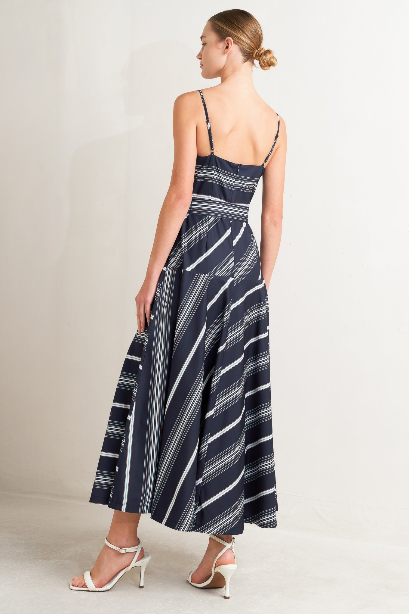 SWEET ESCAPE STRIPE WOVEN MIDI DRESS - Love Salve