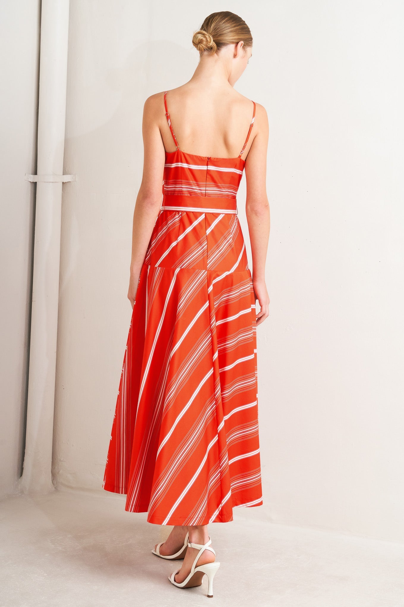 SWEET ESCAPE STRIPE WOVEN MIDI DRESS - Love Salve