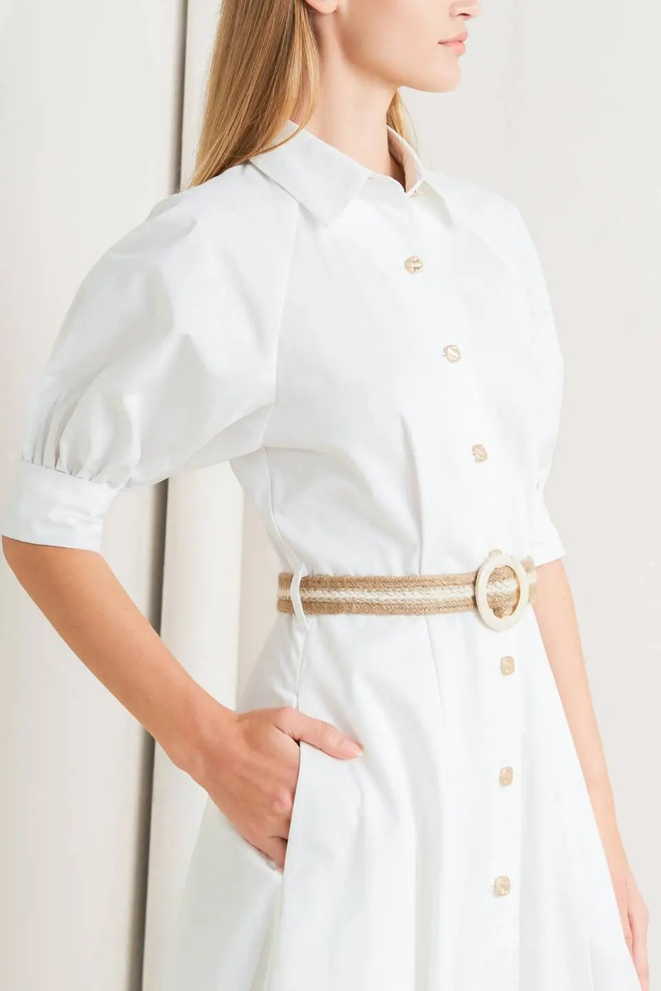 RELAXED TAILOR WOVEN MIDI DRESS Flying Tomato