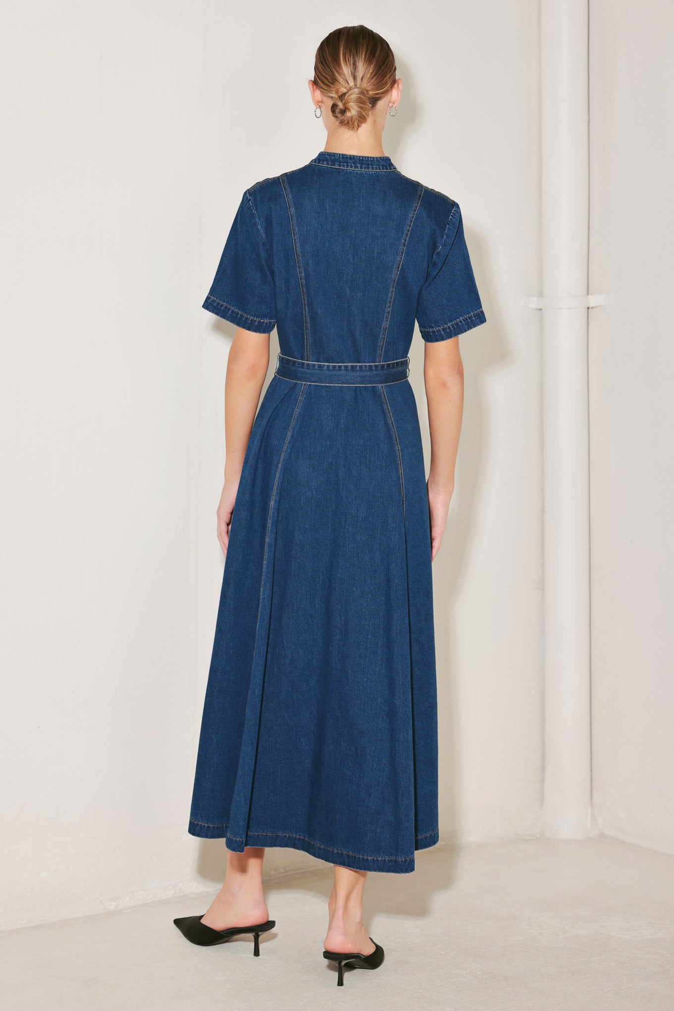 SATURN STREET DENIM MIDI DRESS