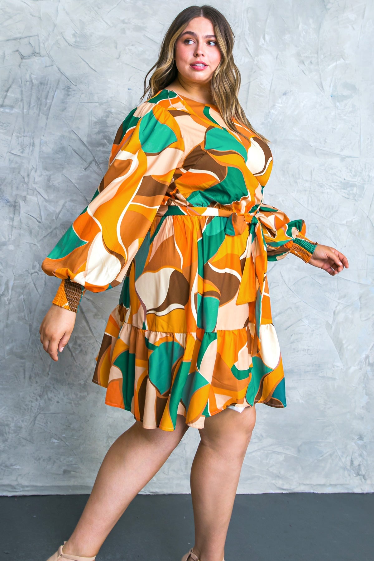 FEEL HAPPINESS WOVEN MINI DRESS 