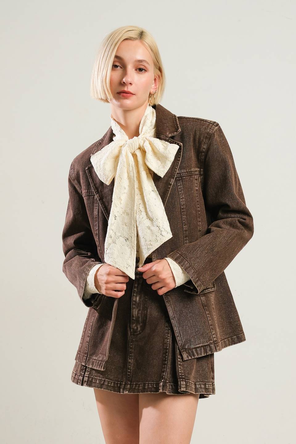 DARING CONFIDENCE DENIM BLAZER Flying Tomato