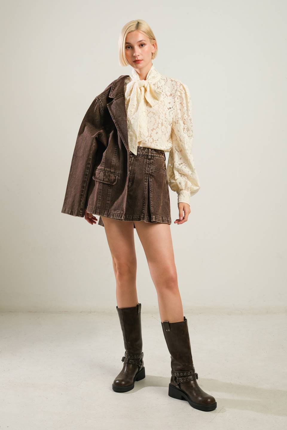 DARING CONFIDENCE DENIM BLAZER Flying Tomato