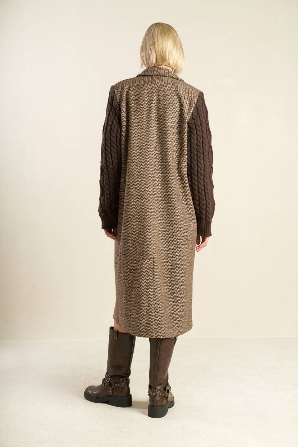 SPLASH OF JOY TWEED SWEATER COMBINATION COAT