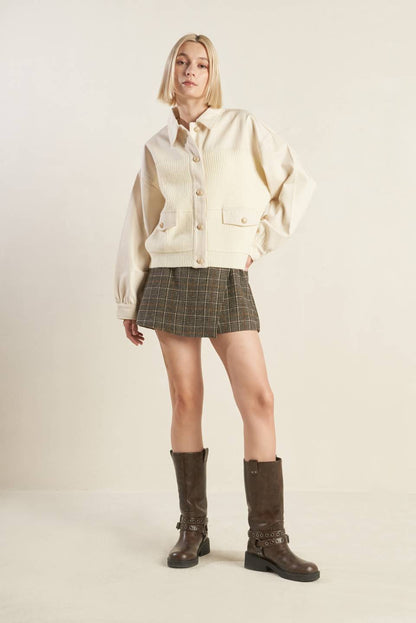 GO-GETTER GIRL SWEATER TWILL JACKET