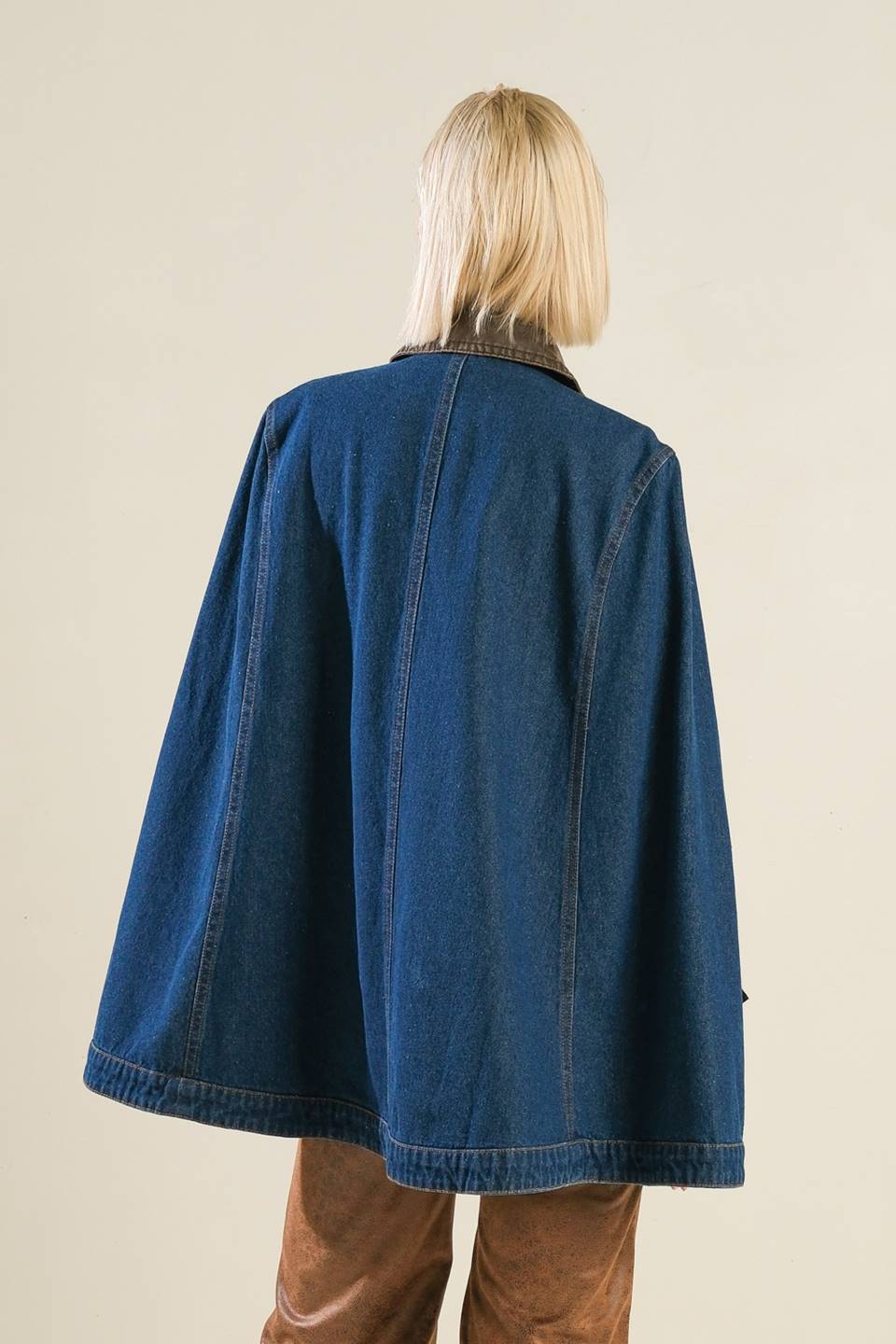IF THOU MUST LOVE ME DENIM CAPE JACKET Flying Tomato
