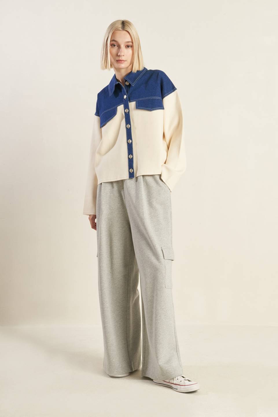 SWEET HARMONY DENIM COMBINATION JACKET Flying Tomato