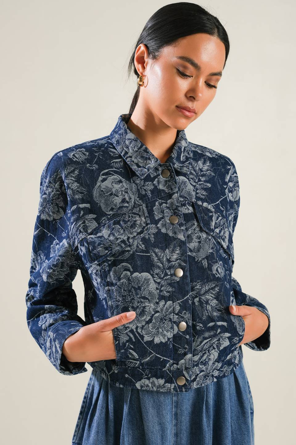 SOPHISTICATED STUNNER DENIM JACKET Flying Tomato