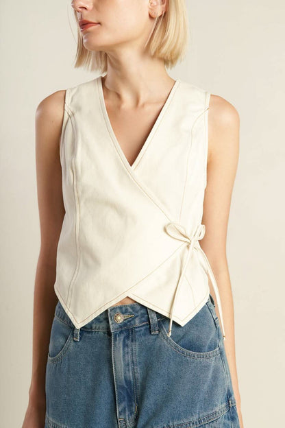 BREEZY TIE-SIDE WOVEN VEST