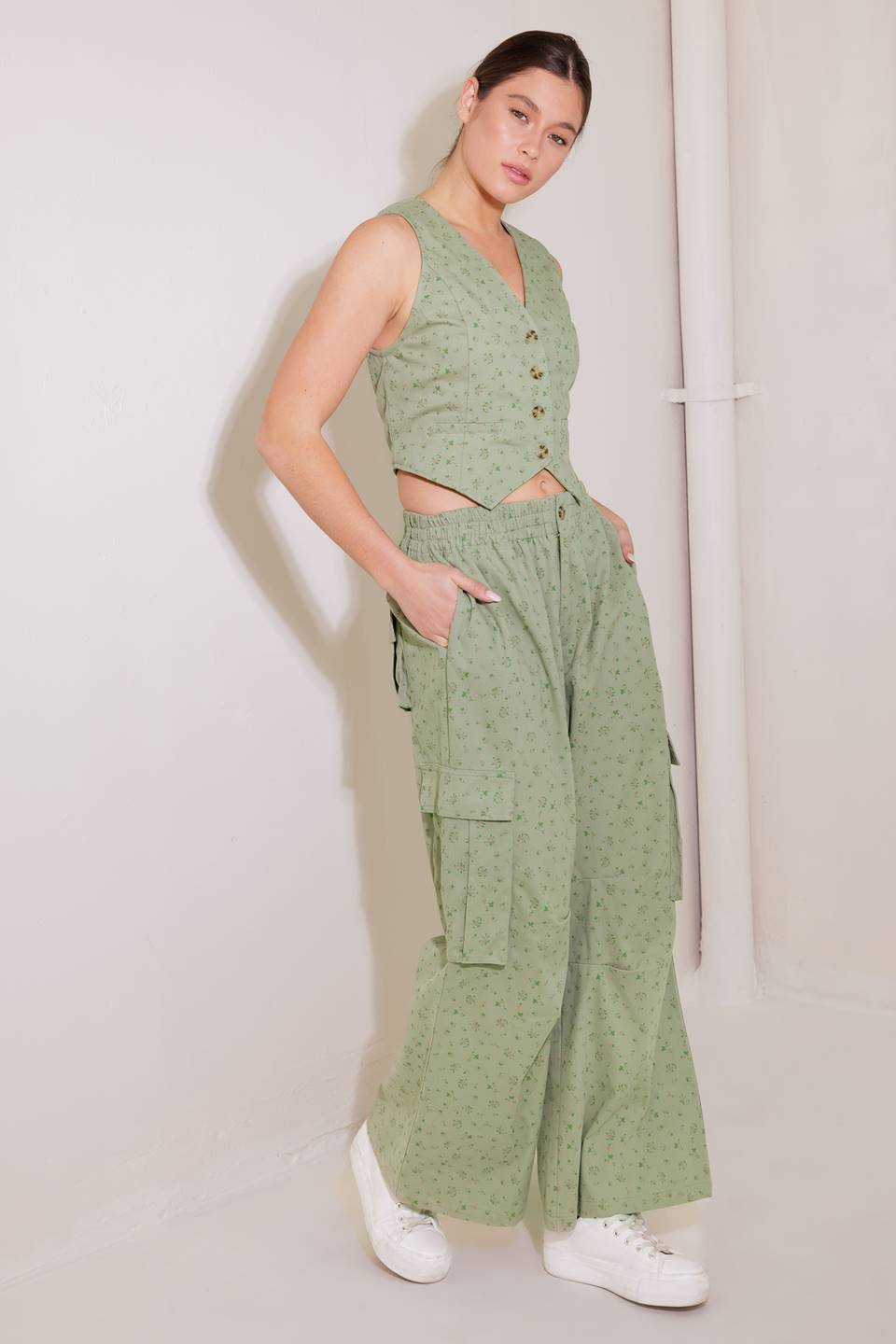 DRIFTING CURRENTS OLIVE WOVEN VEST Flying Tomato