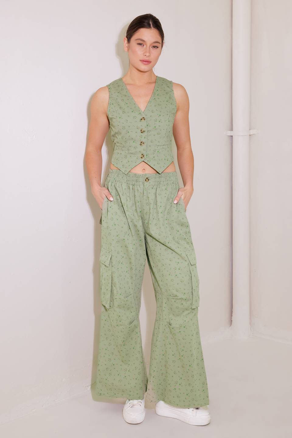 DRIFTING CURRENTS OLIVE WOVEN VEST Flying Tomato