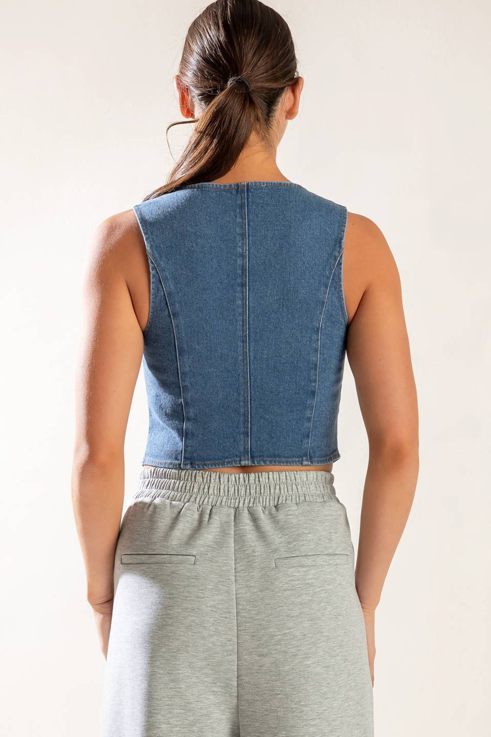 ISLAND DAYDREAMS DENIM VEST Flying Tomato