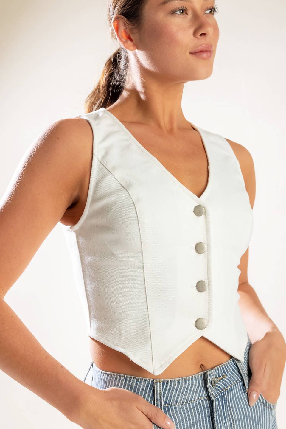 THE LILY'S SECRET DENIM VEST Flying Tomato