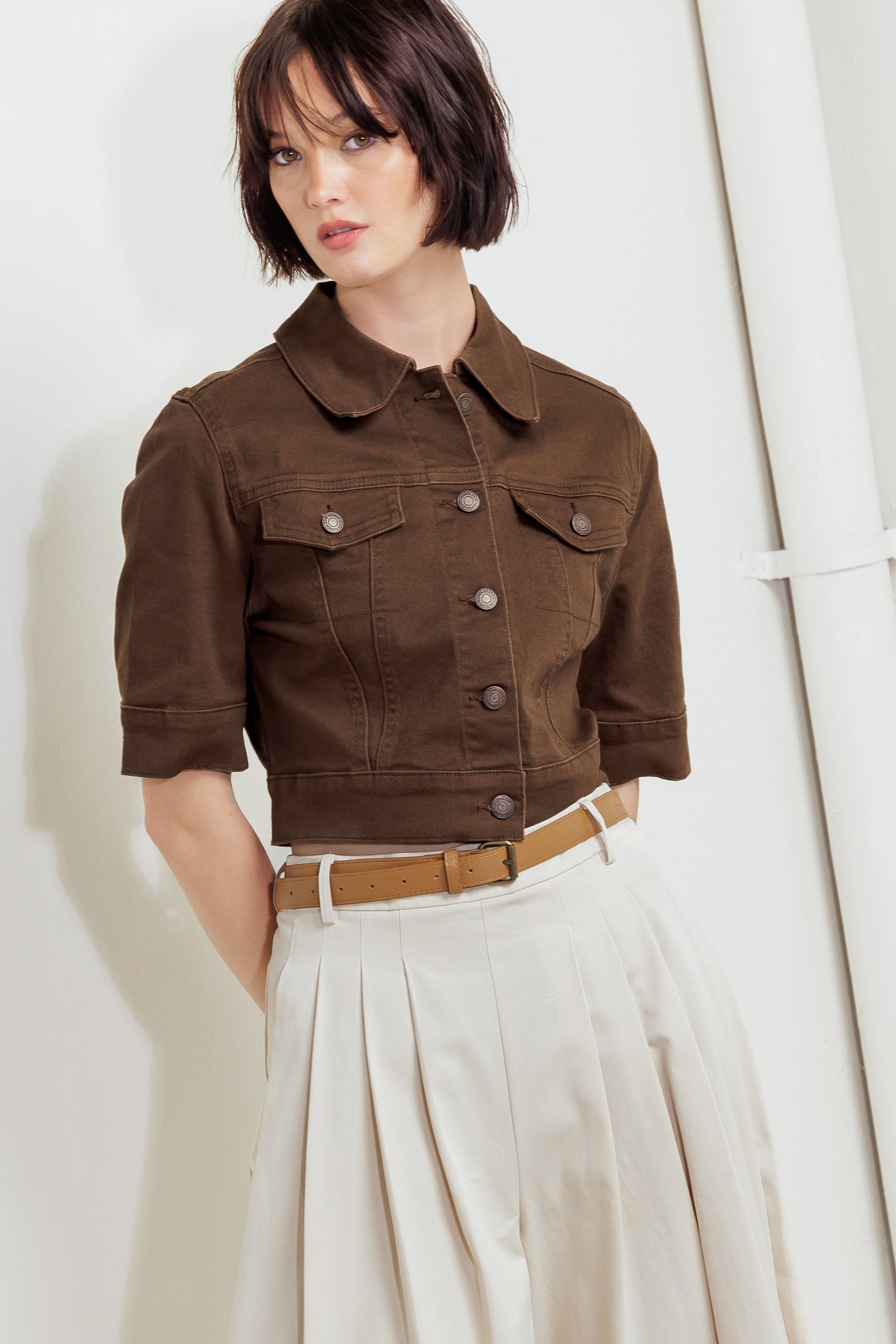 EFFORTLESS EDGE BROWN TWILL JACKET Flying Tomato