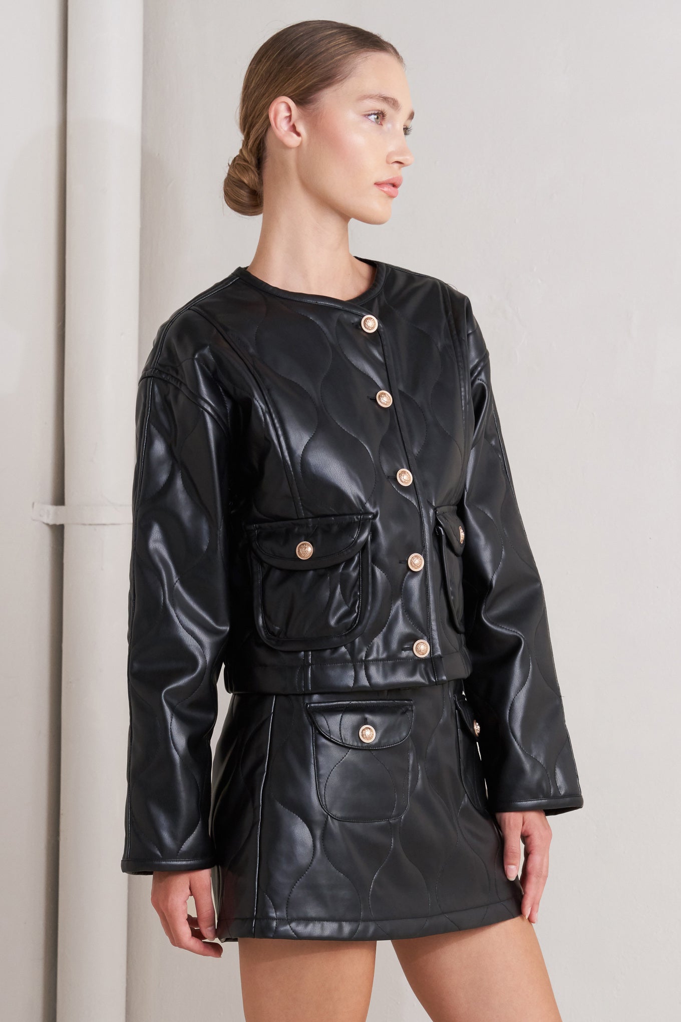 MOTO CHIC FAUX LEATHER JACKET Flying Tomato