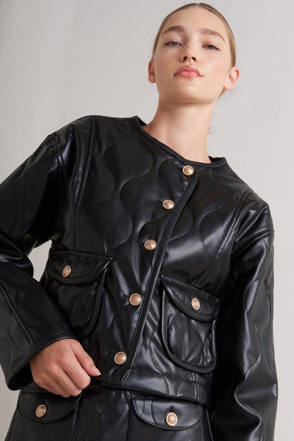 MOTO CHIC FAUX LEATHER JACKET