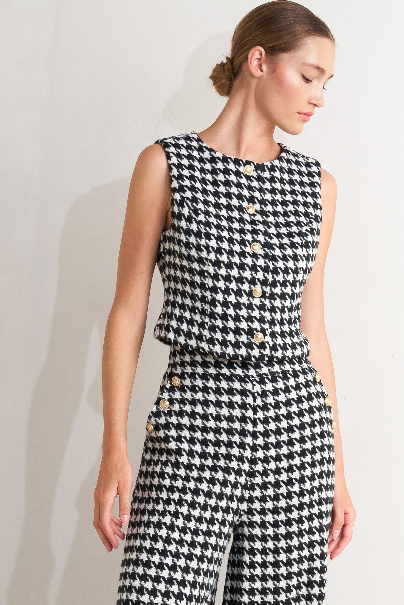 METRO ICON WOVEN HOUNDSTOOTH VEST Flying Tomato