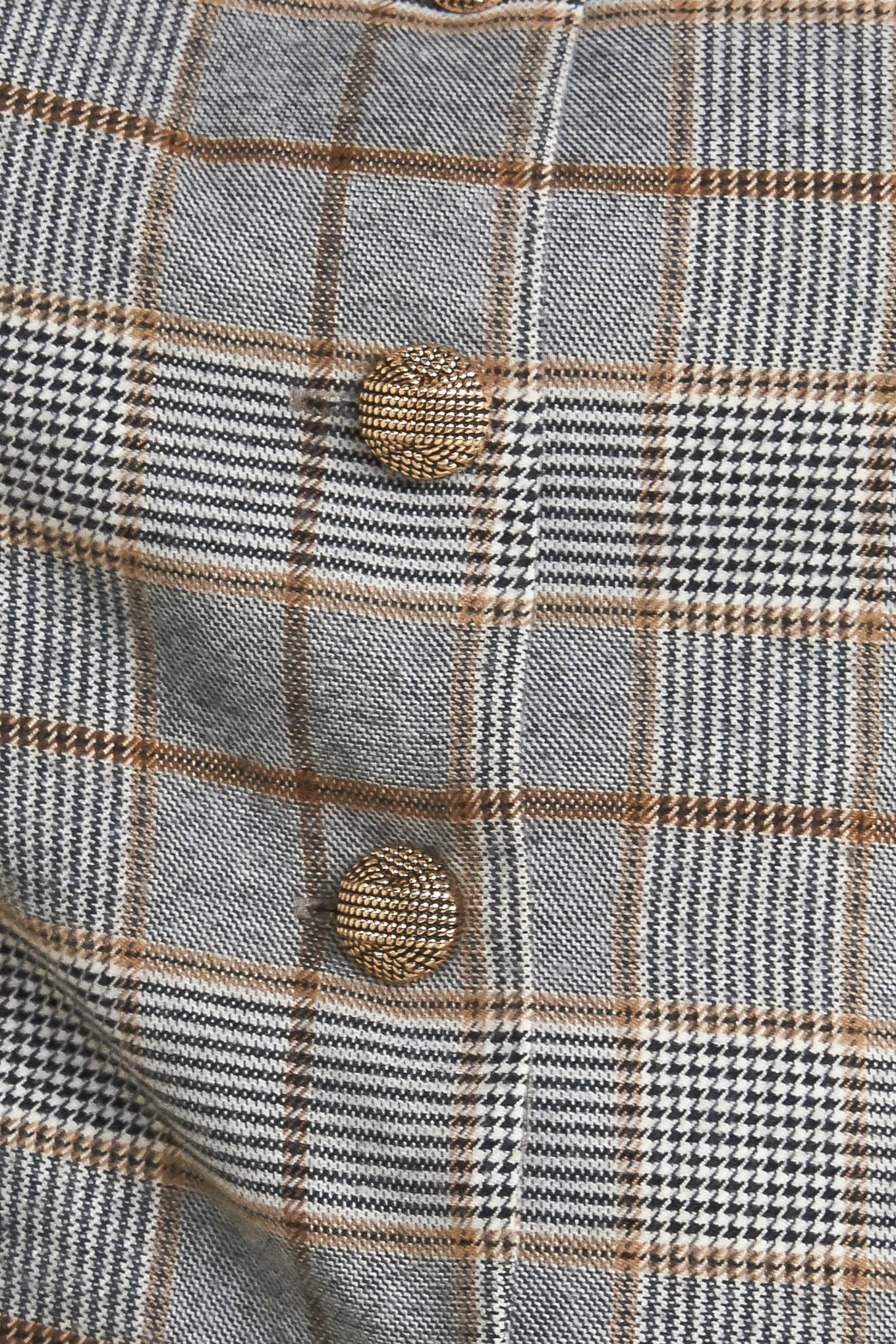 New Age Plaid Woven Vest Front Button Down Sleeveless