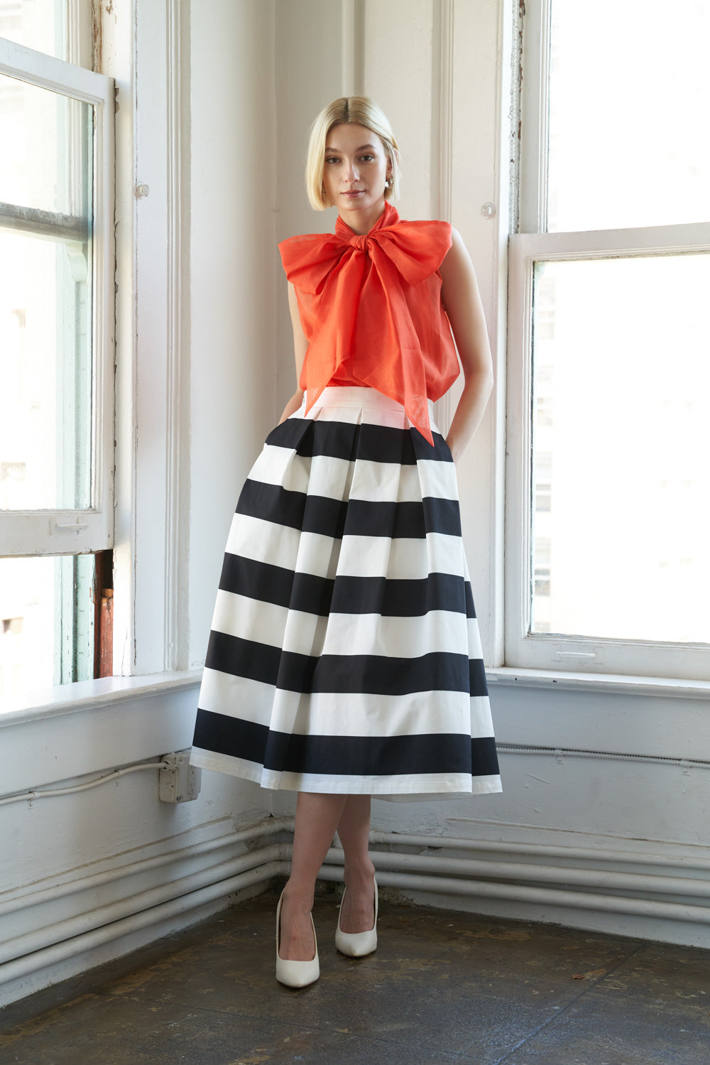 FREE AND EASY WOVEN MIDI SKIRT