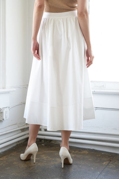 HOLDING ON TIGHT POPLIN MIDI SKIRT