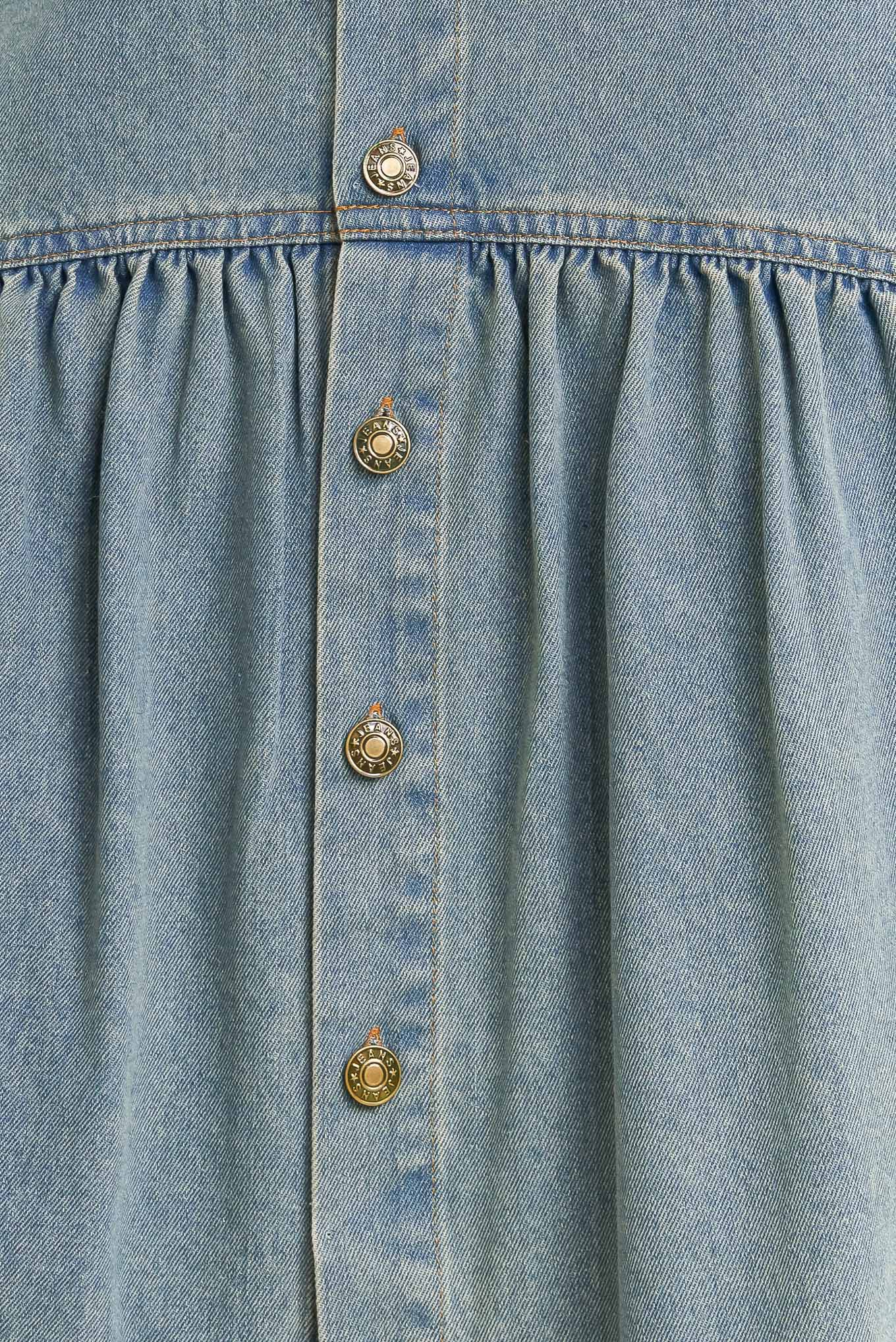 Intricate Charm Denim Midi Skirt With Button Down Pockets Flying Tomato
