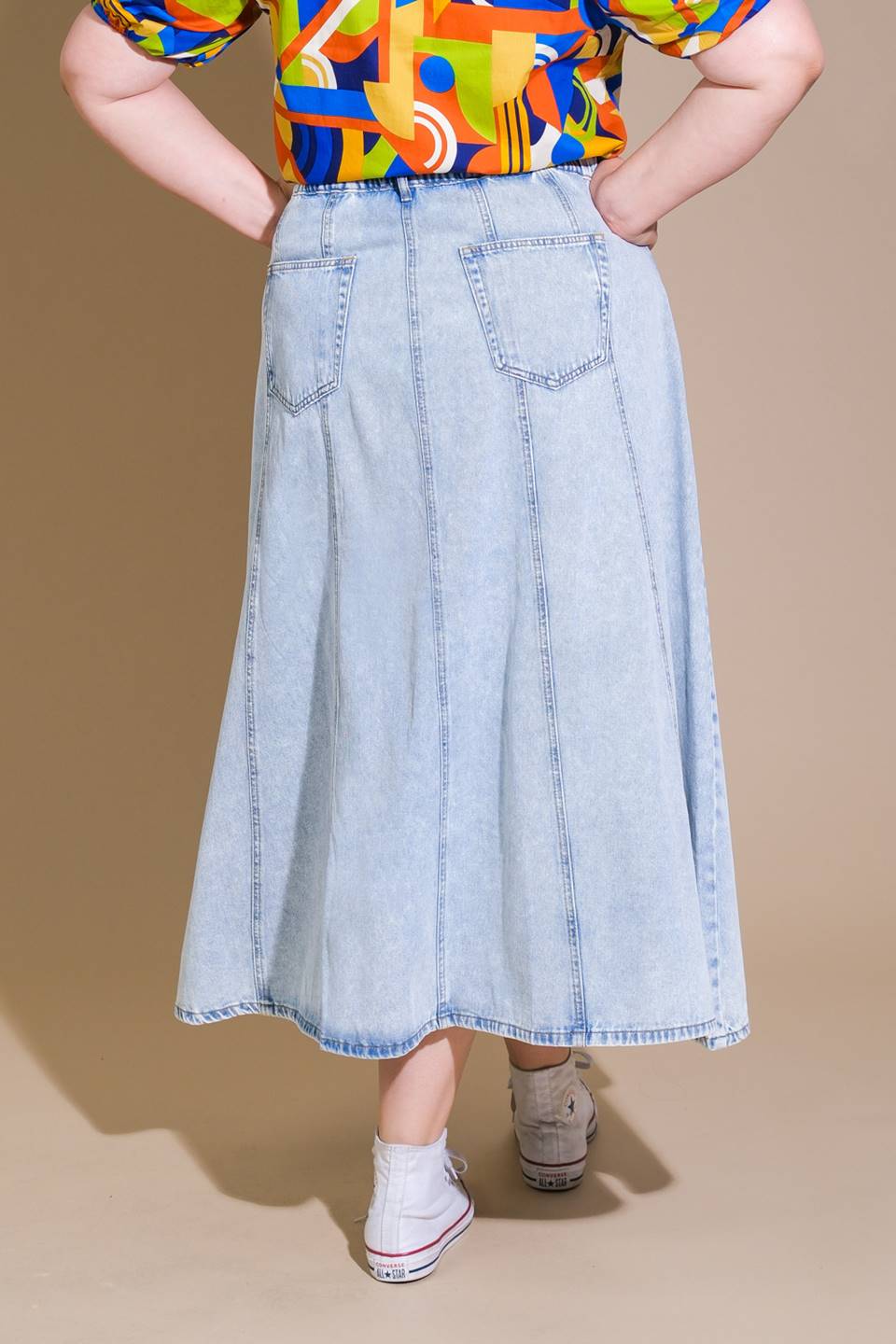 URBAN COWGIRL DENIM MIDI SKIRT Flying Tomato